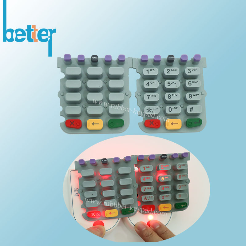 Laser Mark Backlight Rubber Silicone Keypad 