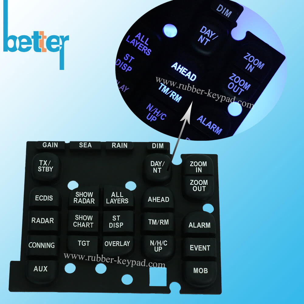 PU Coated Silicone Rubber Keypad